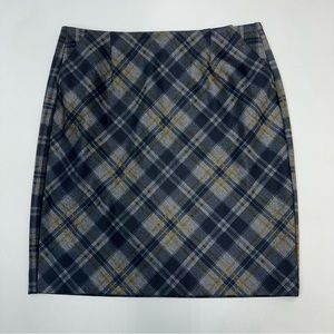 CAbi Checkered Pencil Skirt - Dark Gray and Mustard